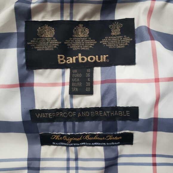 Sold * Barbour Gustnado Jacket Waterproof and Breathable Raincoat Women's 6 - Picture 7 of 15